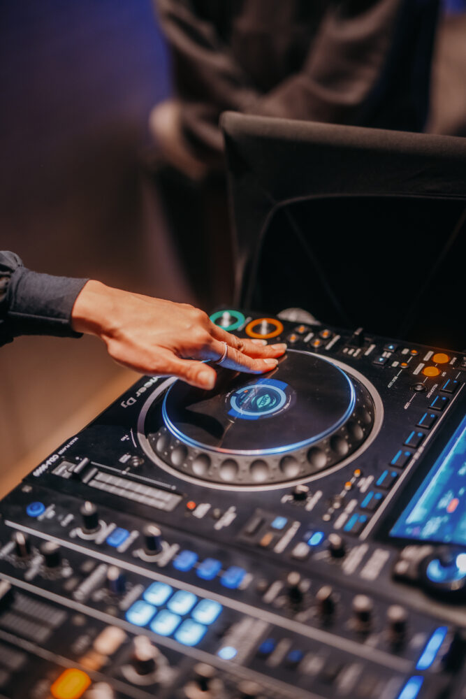 DJ on Decks at Owl & Monkey Coktail Bar, South Kensington